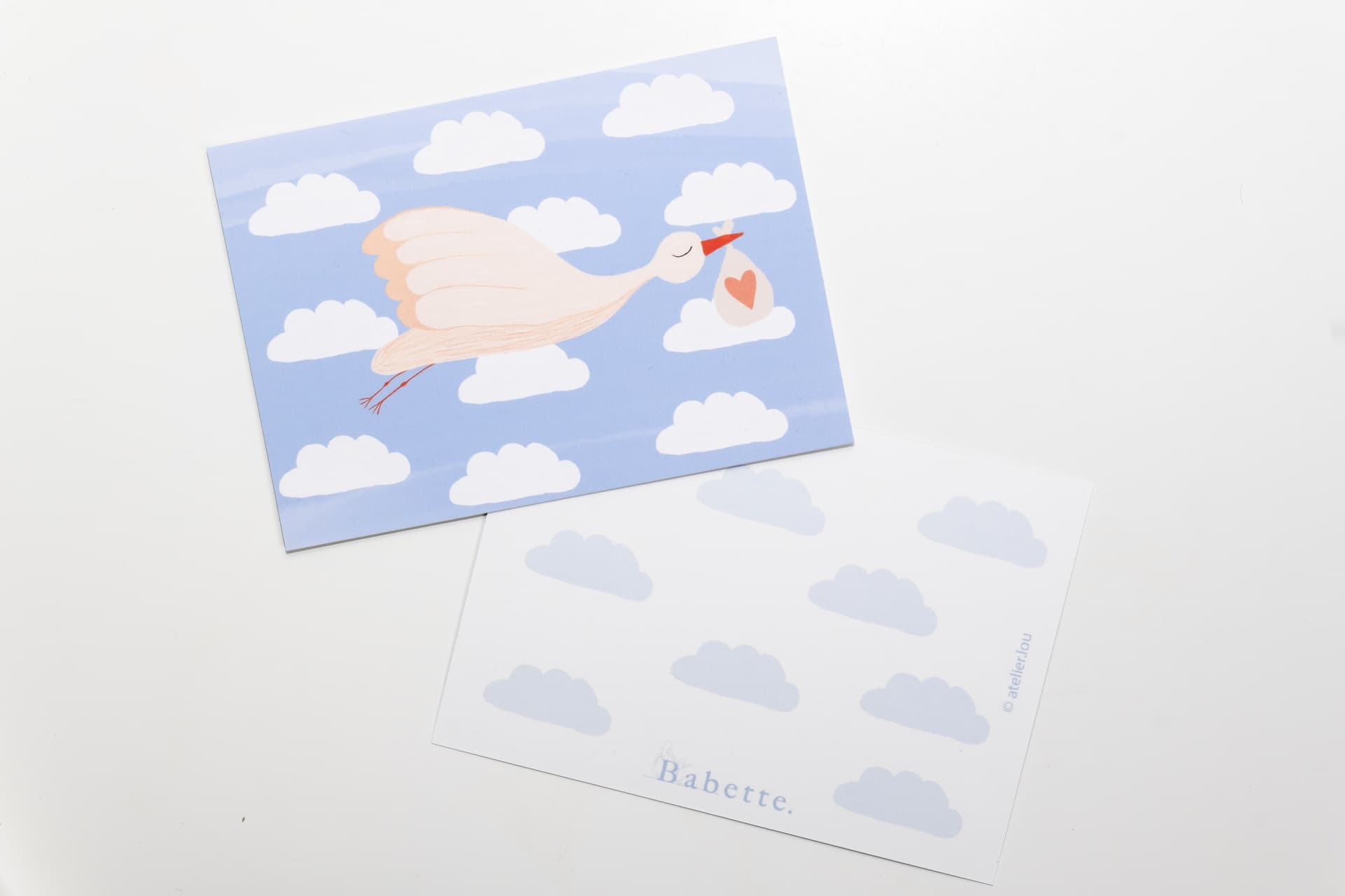 Atelier Lou - Wenskaart Ooievaar