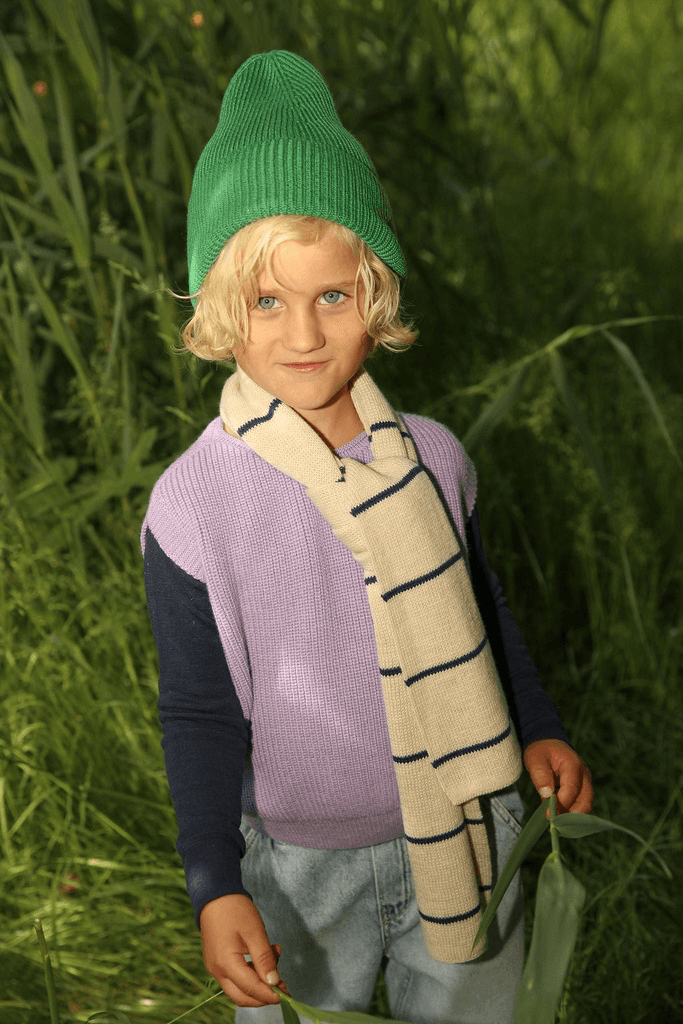 Hvid beanie Fonzie (2y - 5y)