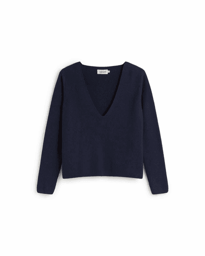 Thinking MU – Aloma Gebreide Trui in Navy 