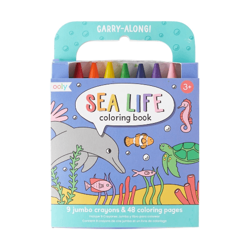 Ooly - Sea Life Carry Along Coloring Book Set