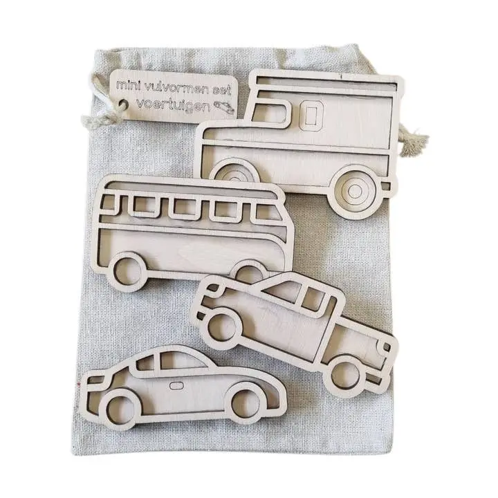 Kiddi - Mini vulvormen set voertuigen