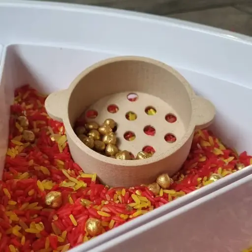 Sensoryfun - Zeefje voor speelrijst / speelparels