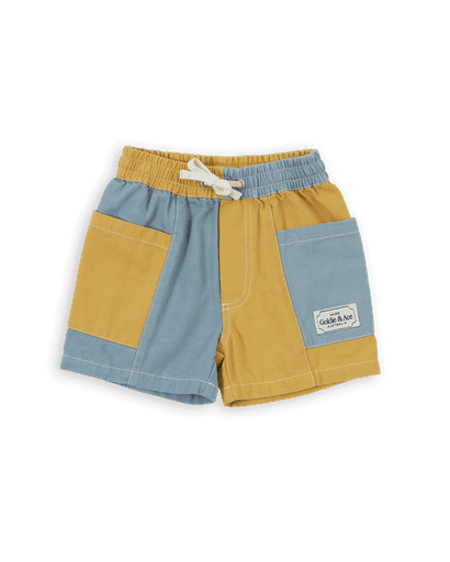 Goldie and Ace - Patchy pocket short sky/butter