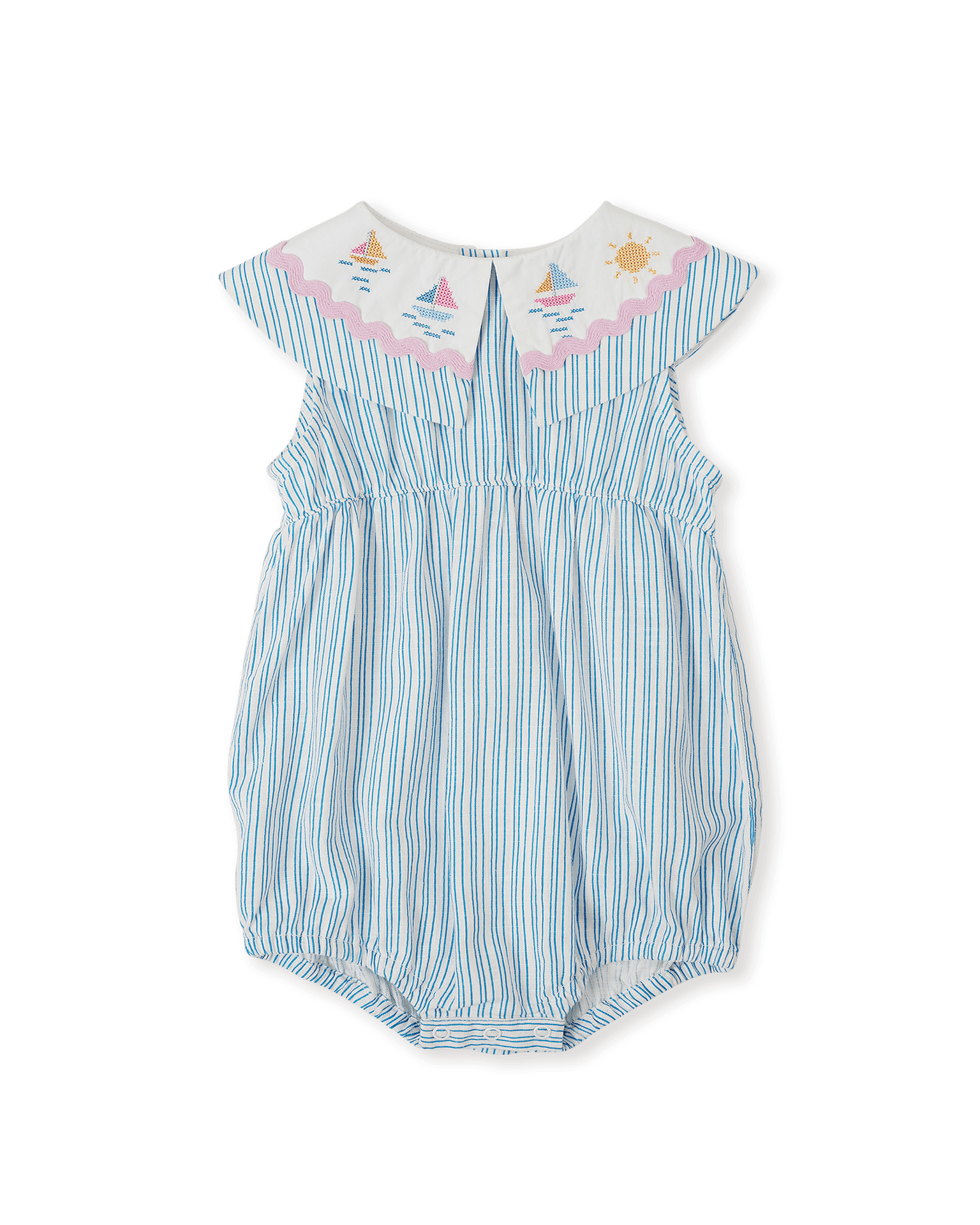 Goldie and Ace - Sailor stripe ava collared romper