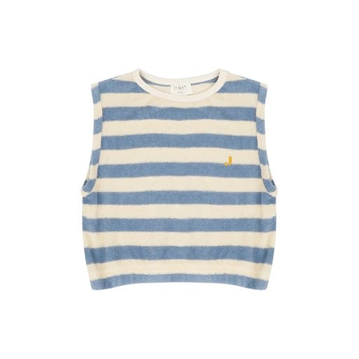 Jenest - Eve sleeveless t- shirt - Water blue off white stripe