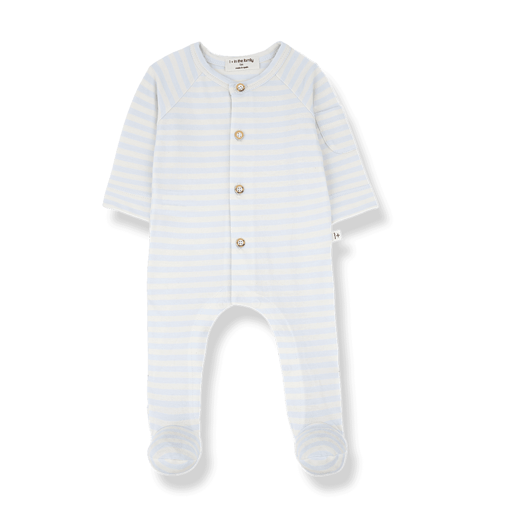 1+ in the family - Jumpsuit w/feet - Misty-blue