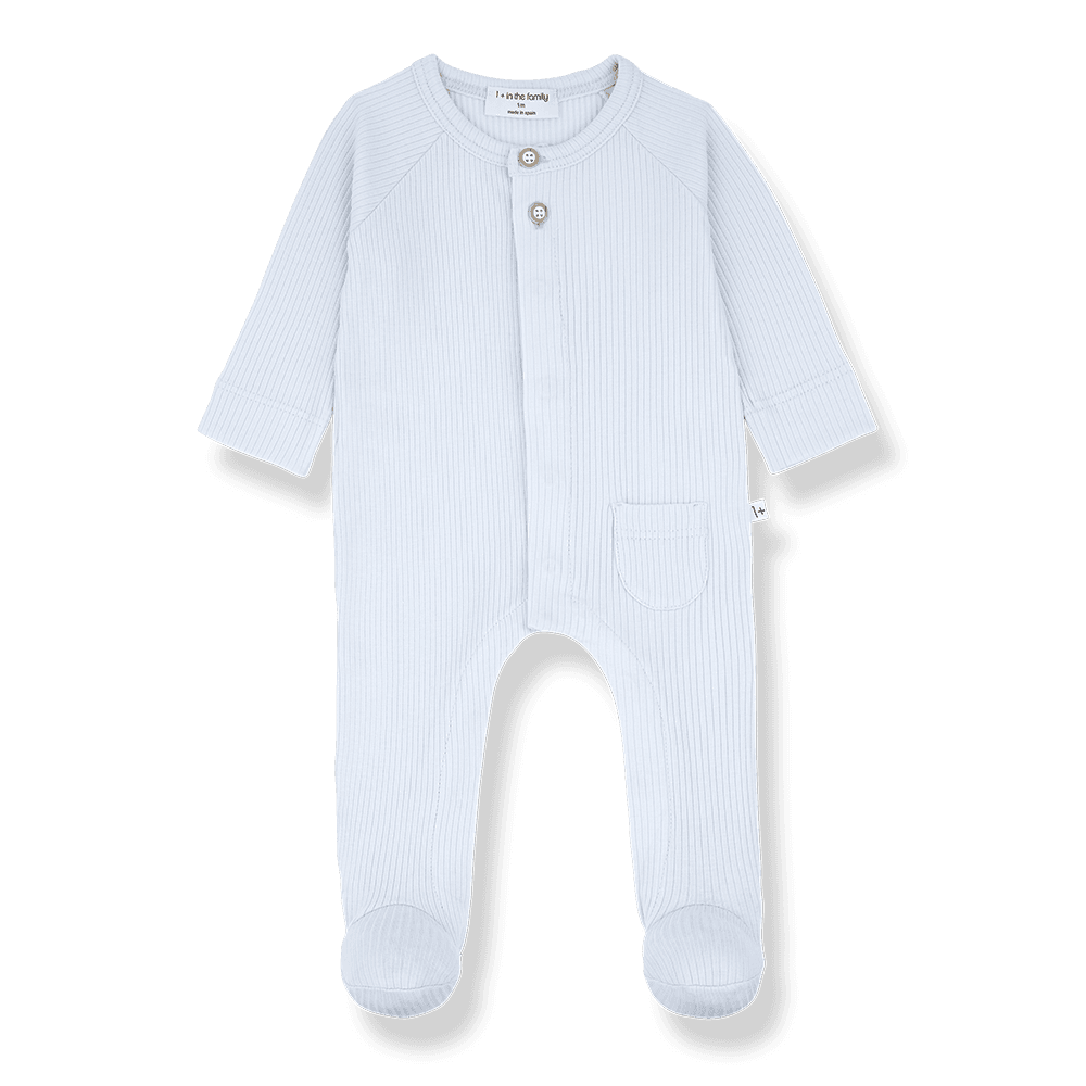 1+ in the family - Jumpsuit w/feet - Misty-blue