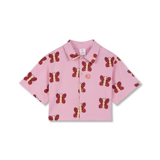 Wynken - beach crop shirt - candy butterfly