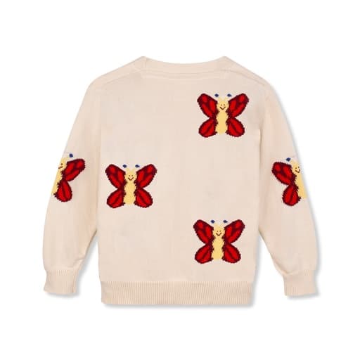 Wynken - butterfly knit cardigan - ecru