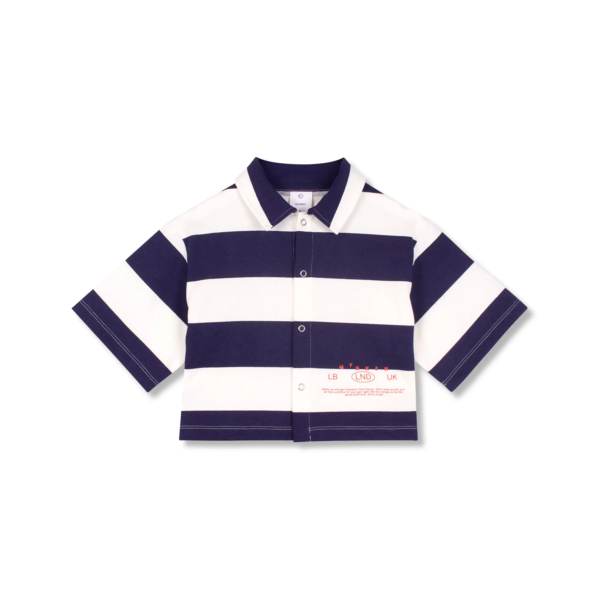 Wynken - exclusive crop shirt - navy deck stripe horizontal