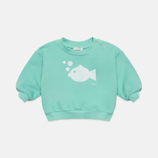 Weekend House Kids - Fish baby sweatshirt - Mint