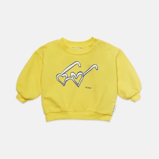 Weekend House Kids - Heart glasses baby sweatshirt - Lemon