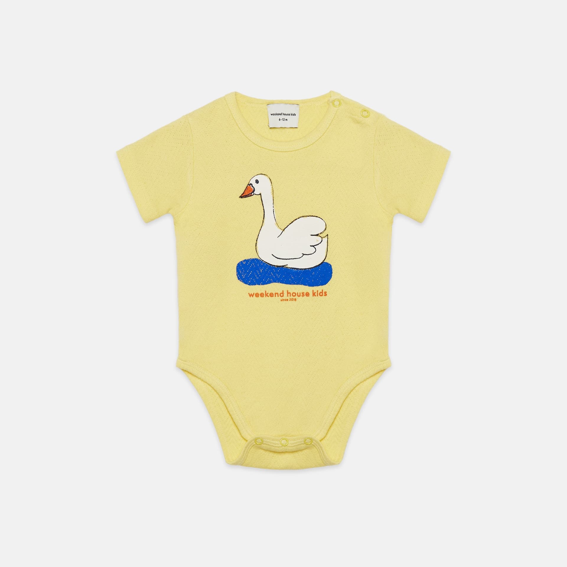 Weekend House Kids - Swan baby body - Soft yellow