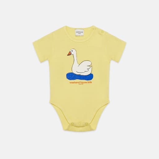 Weekend House Kids - Swan baby body - Soft yellow