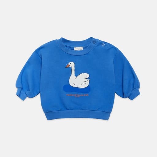 Weekend House Kids - Swan baby sweatshirt - Azulin