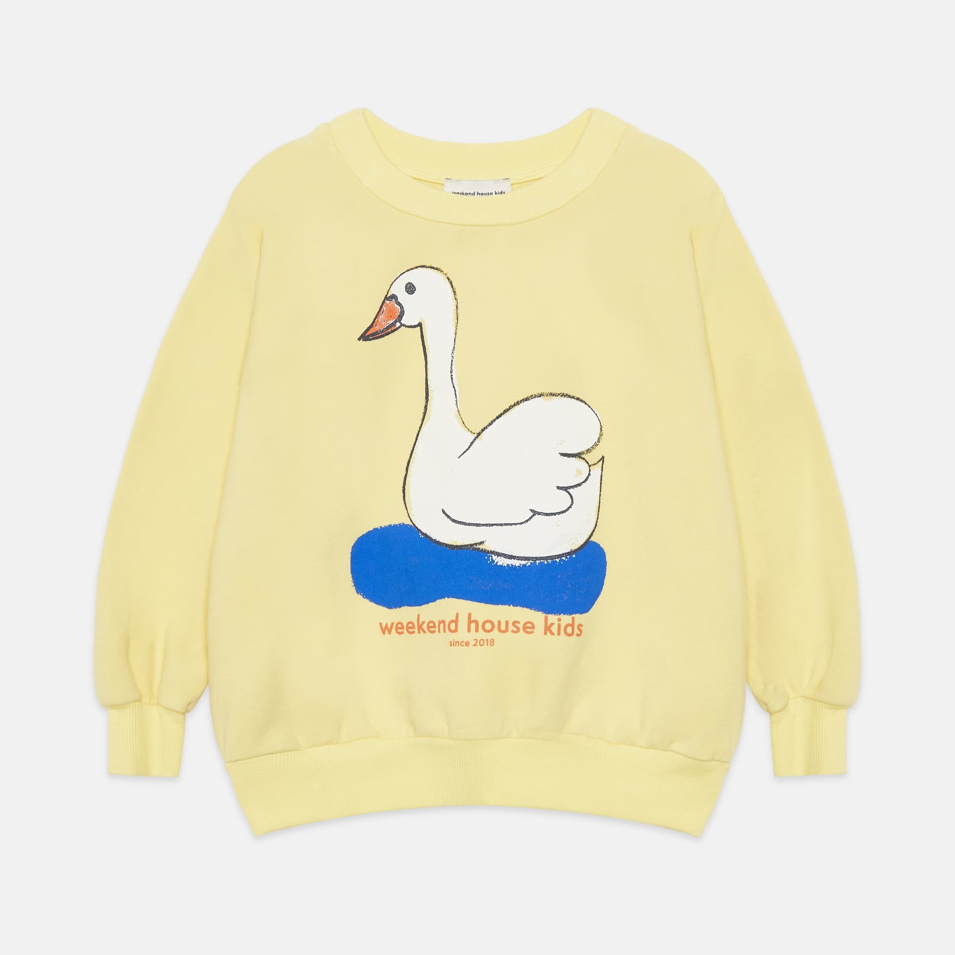Weekend House Kids - Swan sweatshirt - Lemon