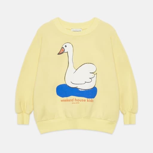 Weekend House Kids - Swan sweatshirt - Lemon