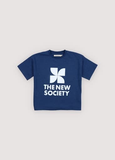 The New Society - Tns logo t-shirt - Indigo denim