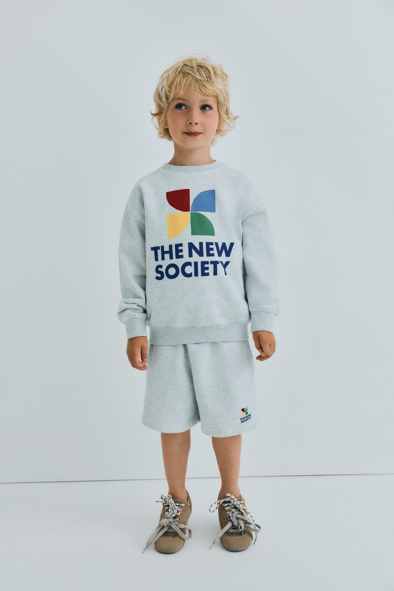 The New Society - Tns logo sweatshirt - Light grey melange