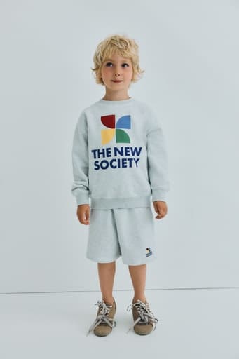 The New Society - Tns logo sweatshirt - Light grey melange