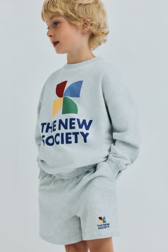 The New Society - Tns logo short - Light grey melange