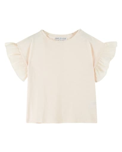 Emile & Ida - Tee shirt jersey flamme - Creme (ad006)