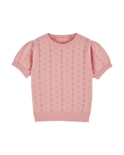 Emile & Ida - Pullover ajoure mc - Macaron (ad144)