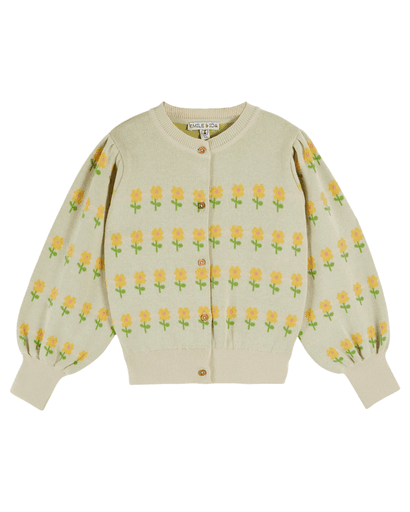 Emile & Ida - Cardigan fleurs - Beige clair (ad183)