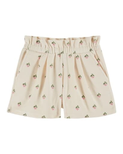 Emile & Ida - Short eponge imprime - Cerisette creme (ad132)