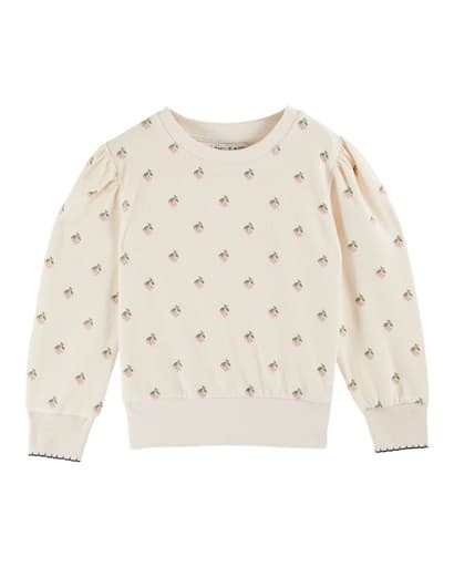 Emile & Ida - Sweat eponge imprime - Cerisette creme (ad105a)