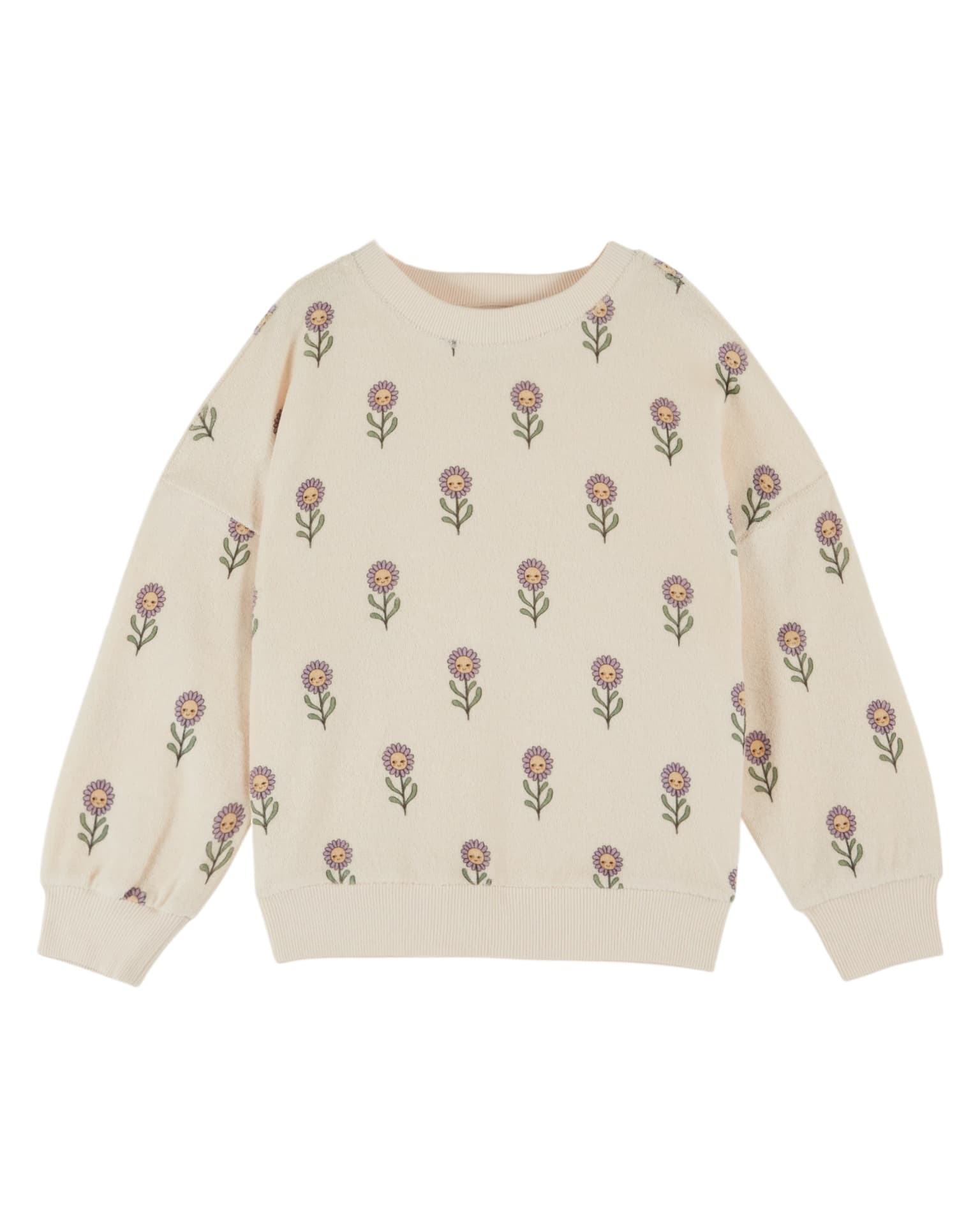 Emile & Ida - Sweat shirt eponge  imprime ao - Margot creme (ad213a)