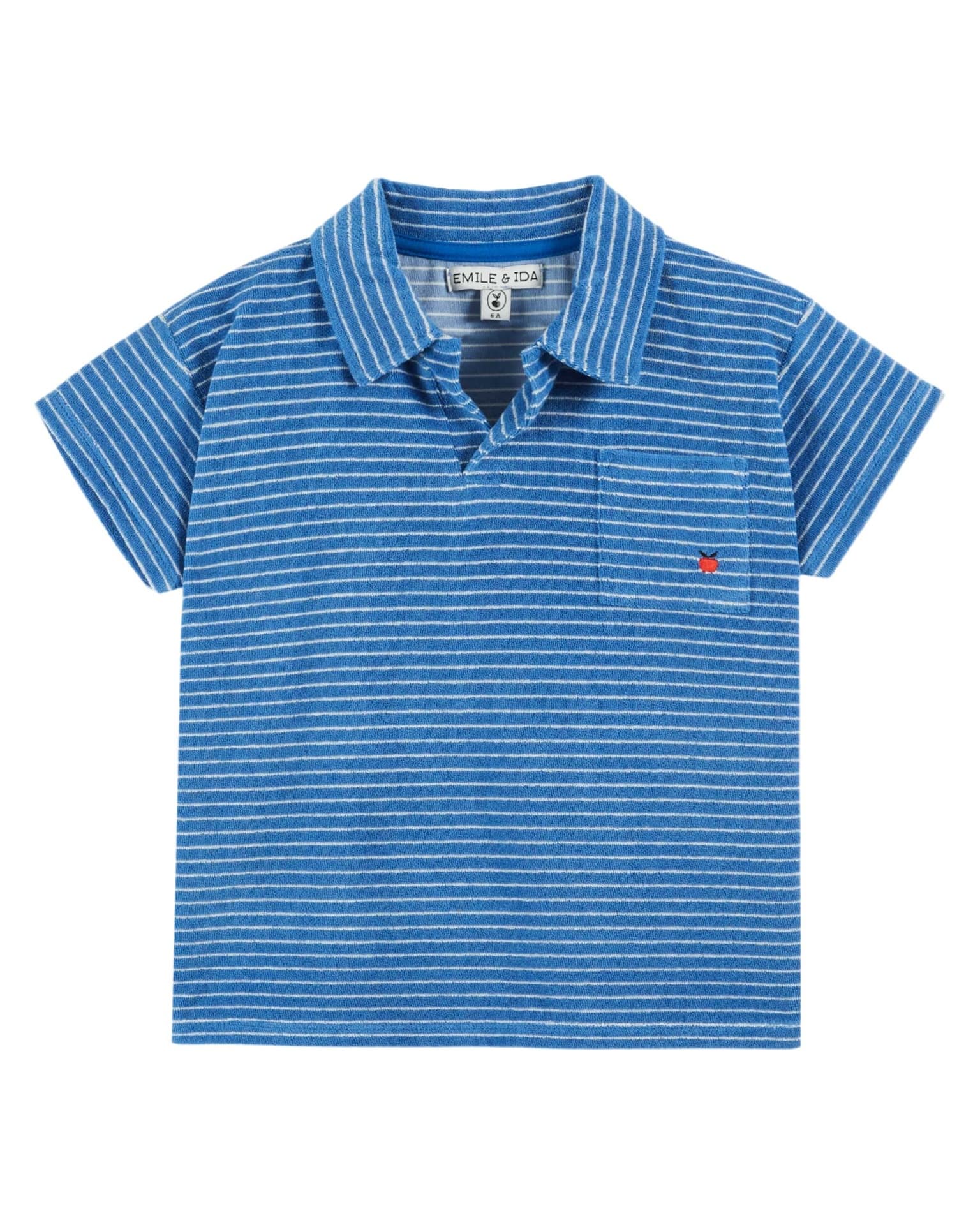 Emile & Ida - Polo eponge raye - Rayure mer fine (ad092a)