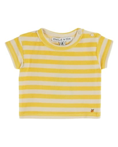 Emile & Ida - Tee shirt eponge - Rayure mimosa (ad110b)