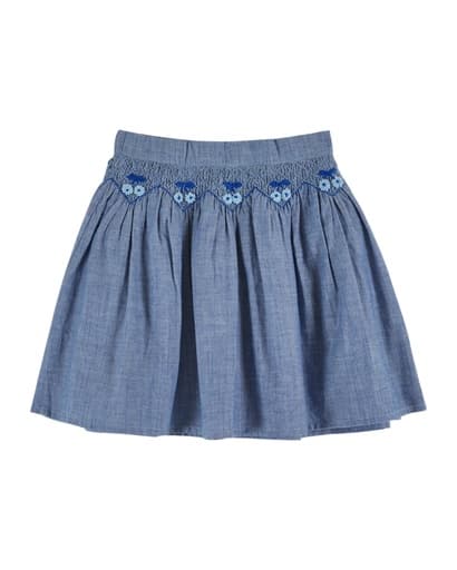 Emile & Ida - Jupe brodee chambray - Chambray (ad058)