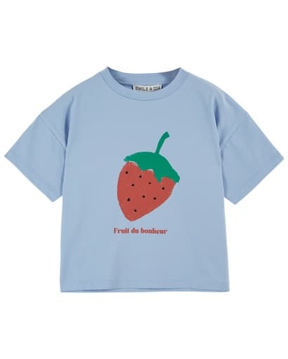 Emile & Ida - Tee shirt imprime place fruit - Ciel (ad015)