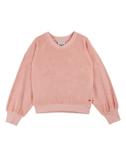 Emile & Ida - Sweat uni eponge - Rose indien (ida-dax)