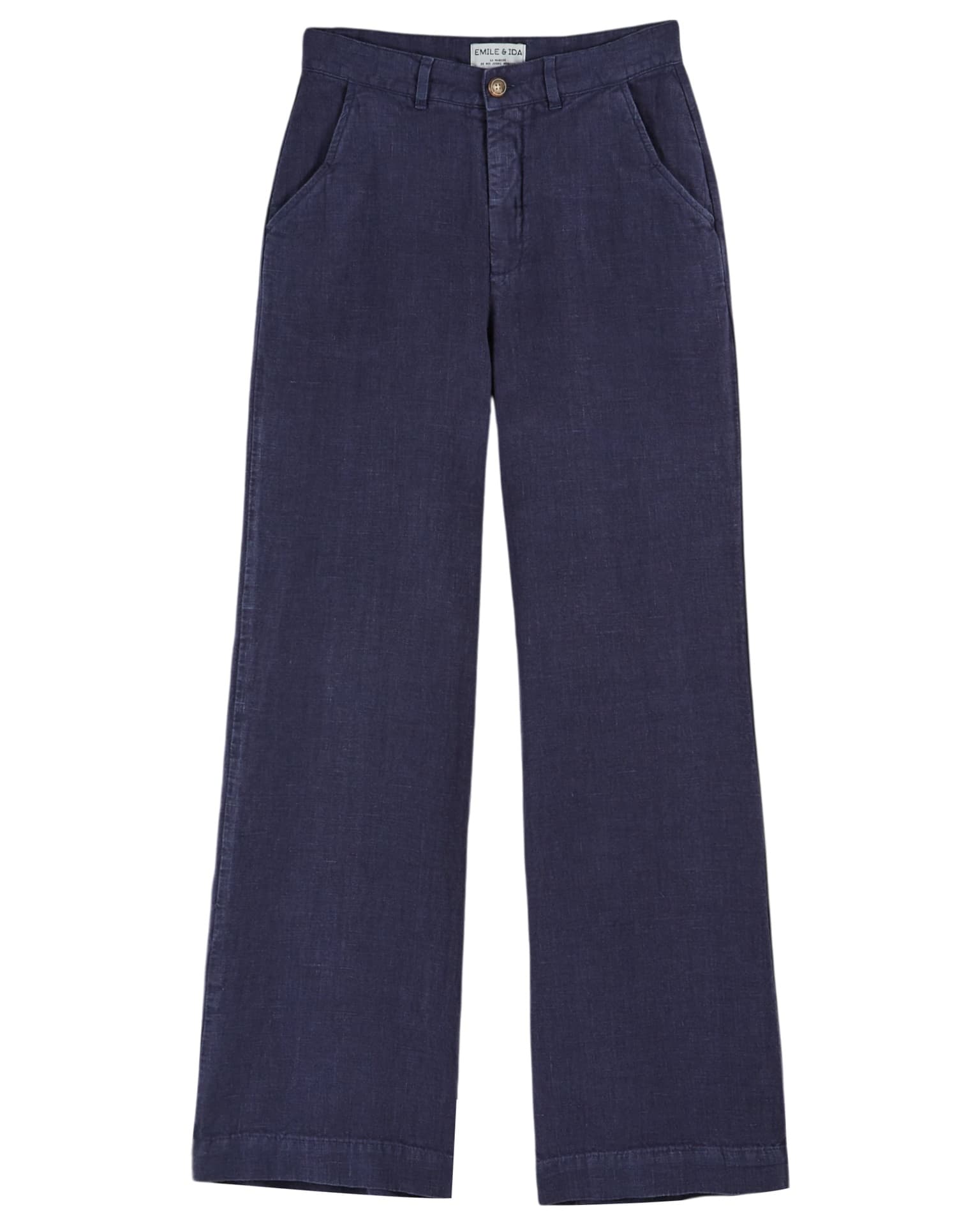 Emile & Ida - Pantalon lin droit - Marine (ida-drio)