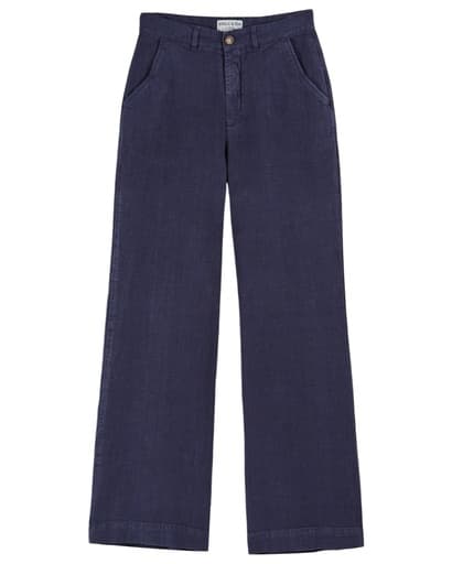 Emile & Ida - Pantalon lin droit - Marine (ida-drio)