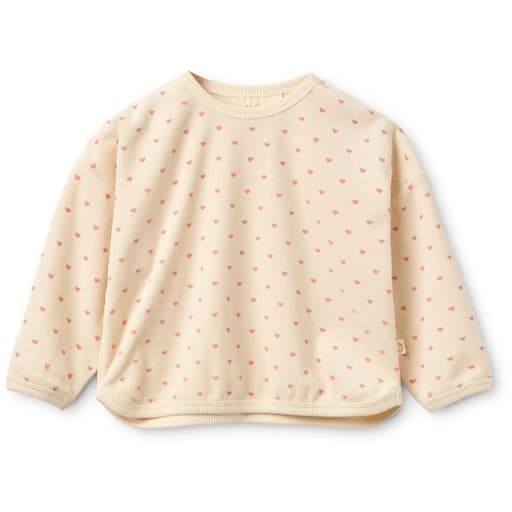 Flöss - Nohr sweatshirt - Cream-pink heart