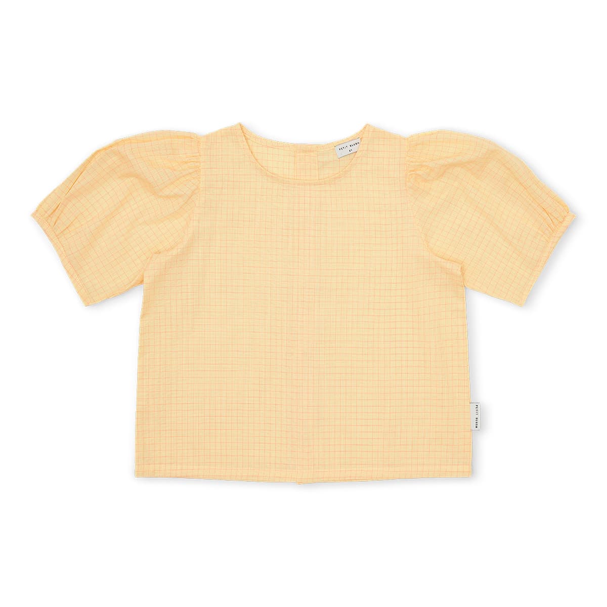 Petit Blush - Puff sleeve blouse - Check butter yellow