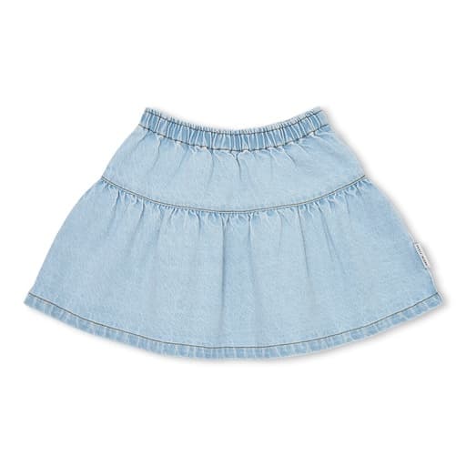 Petit Blush - Jeans ruffle skirt - Washed light blue