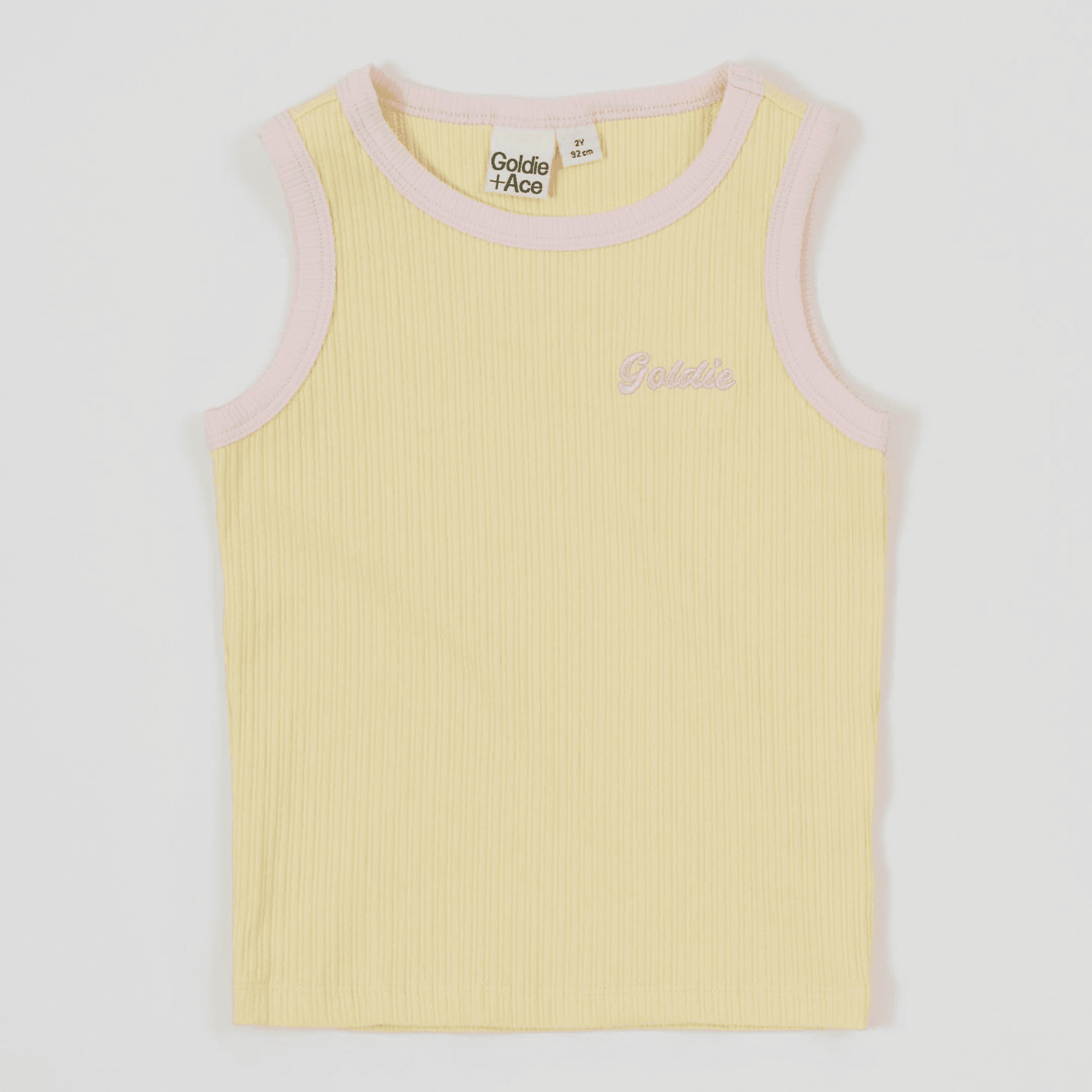 Goldie and Ace - Embroidered colour pop rib singlet