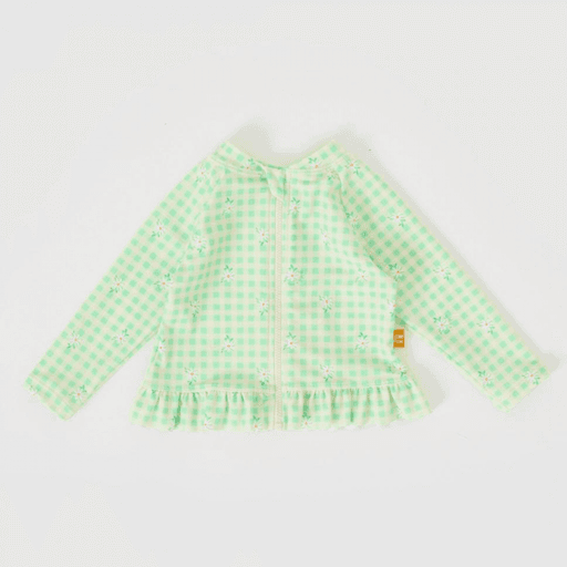 Goldie and Ace - Gingham daisy zip up swim vest